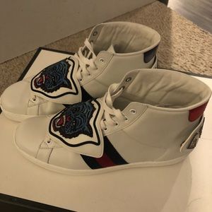 Men Gucci Ace High 'Tiger Patch'